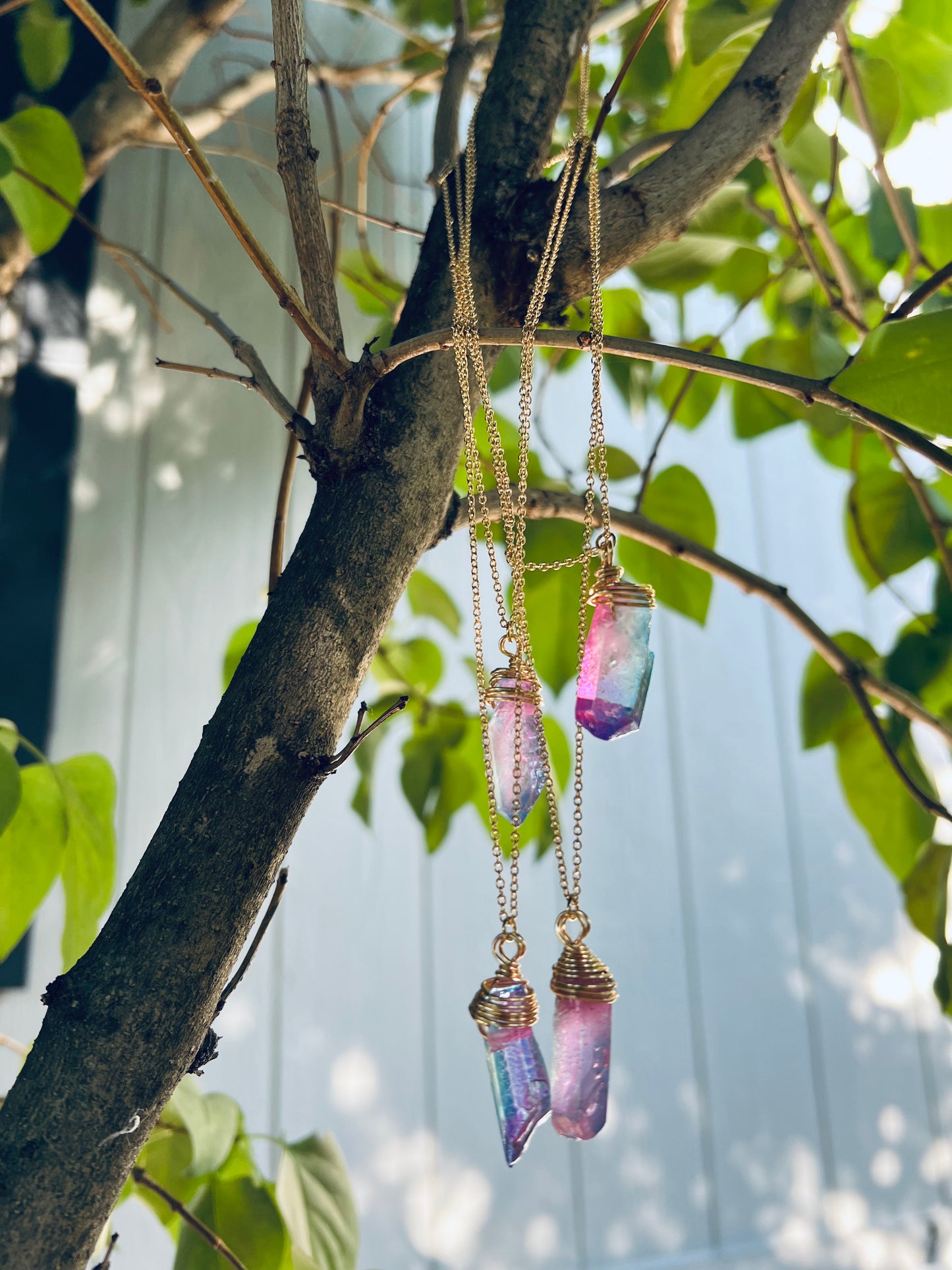 Cotton Candy Crystal Necklaces