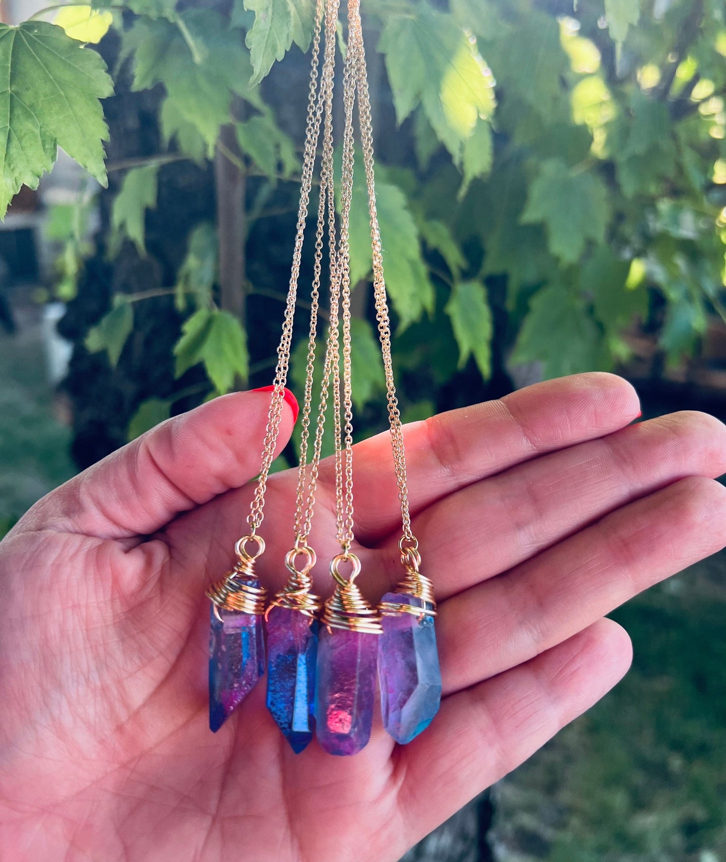 Cotton Candy Crystal Necklaces