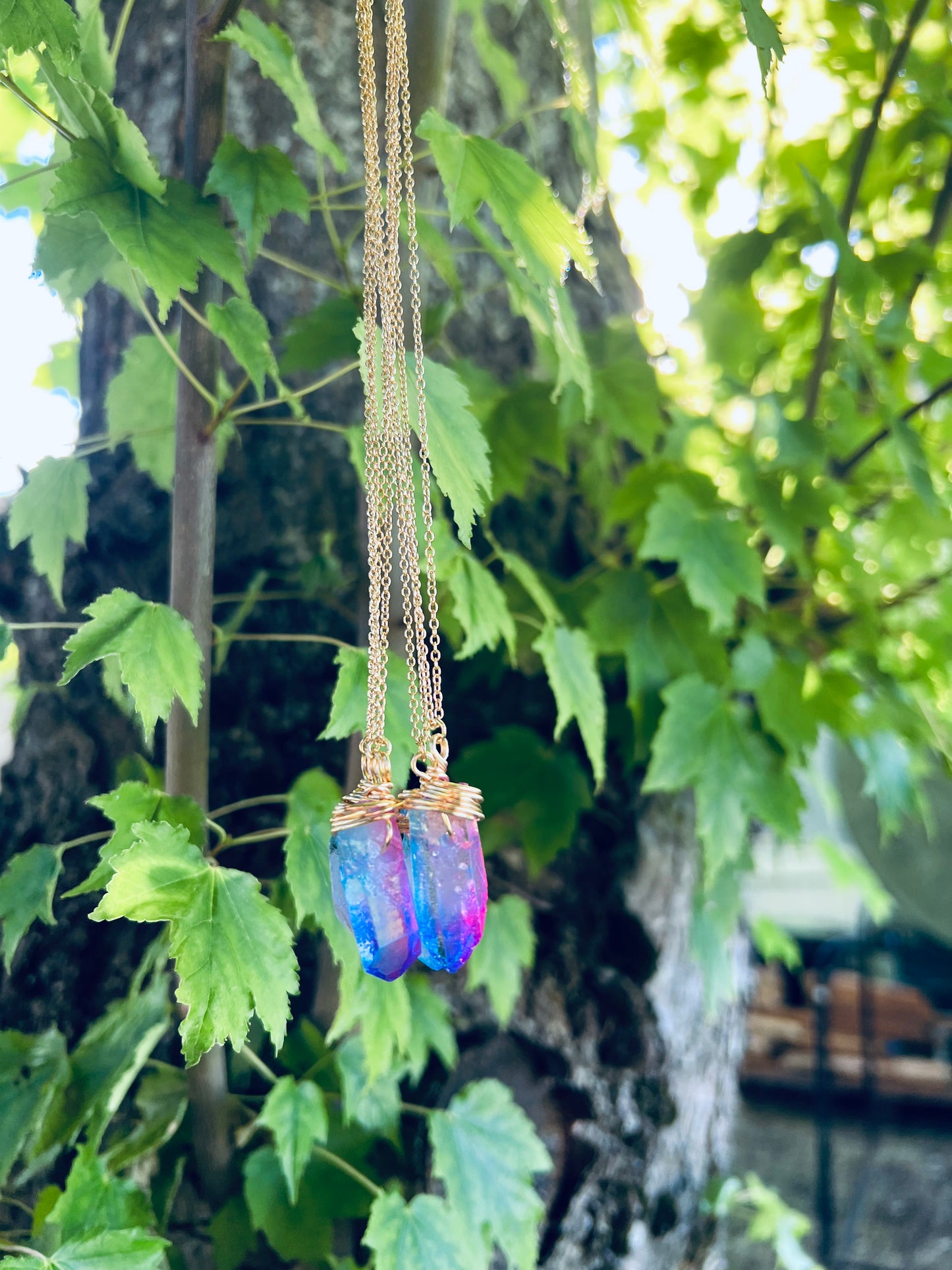 Cotton Candy Crystal Necklaces