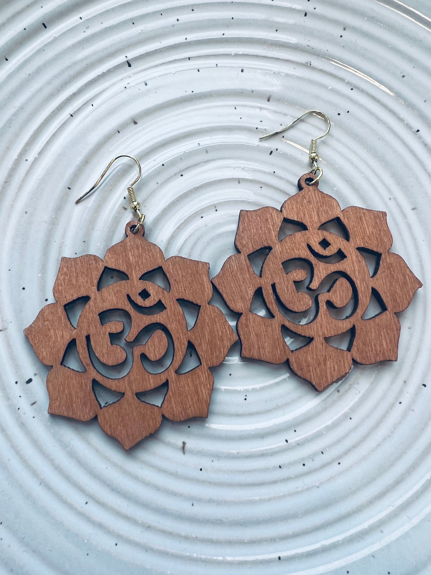 Lotus Wood Earrings