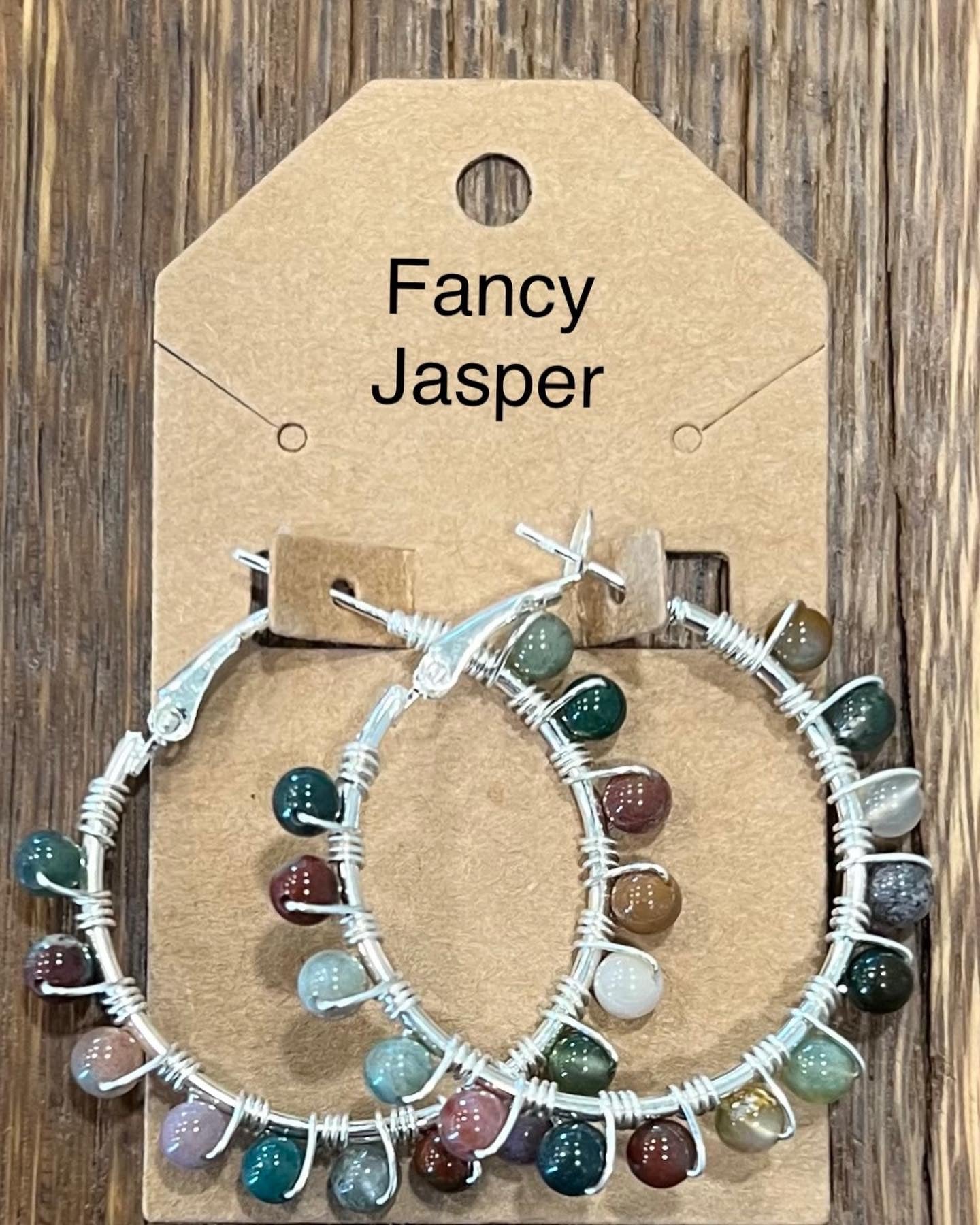 Wire Wrapped Gemstone Hoops