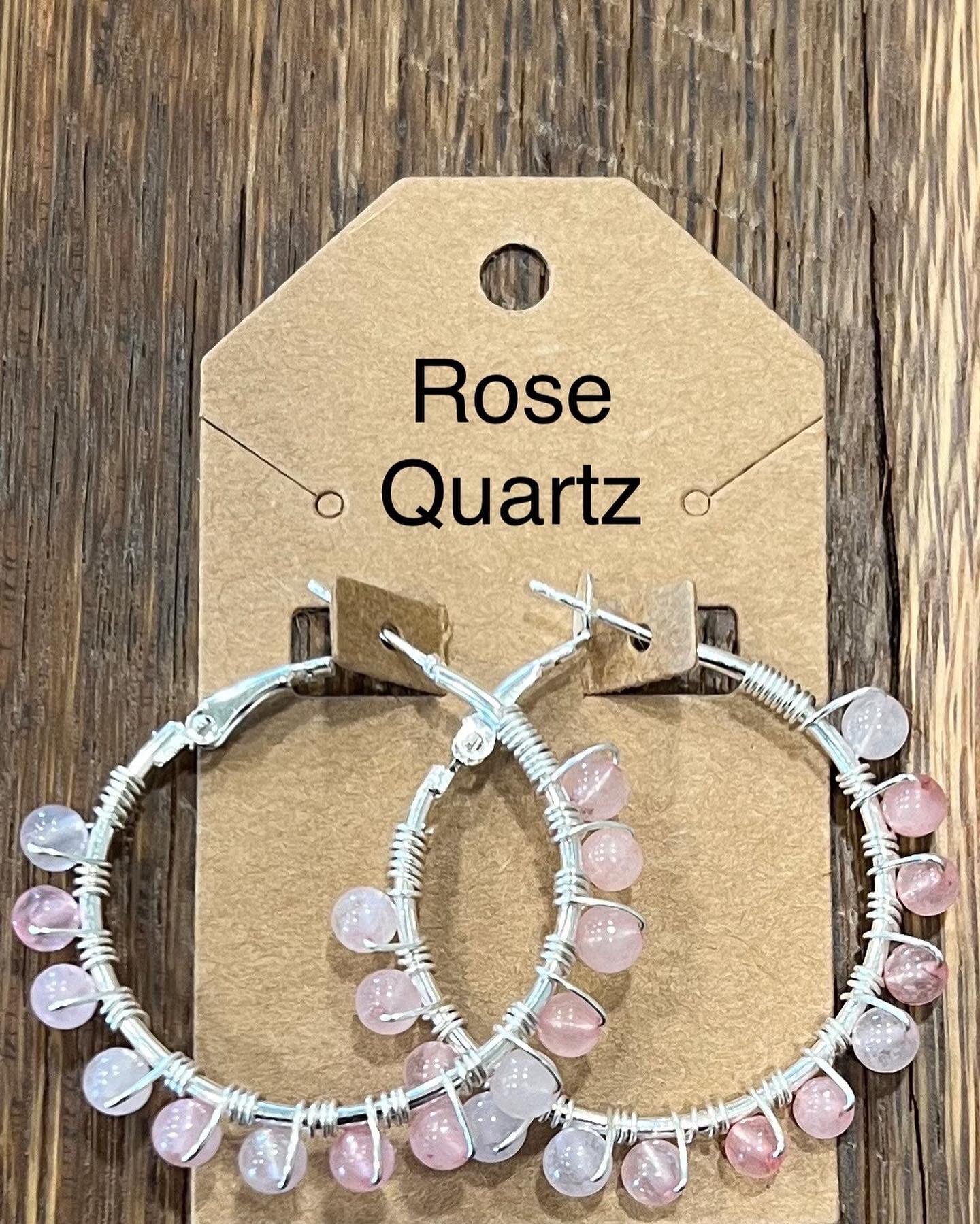 Wire Wrapped Gemstone Hoops