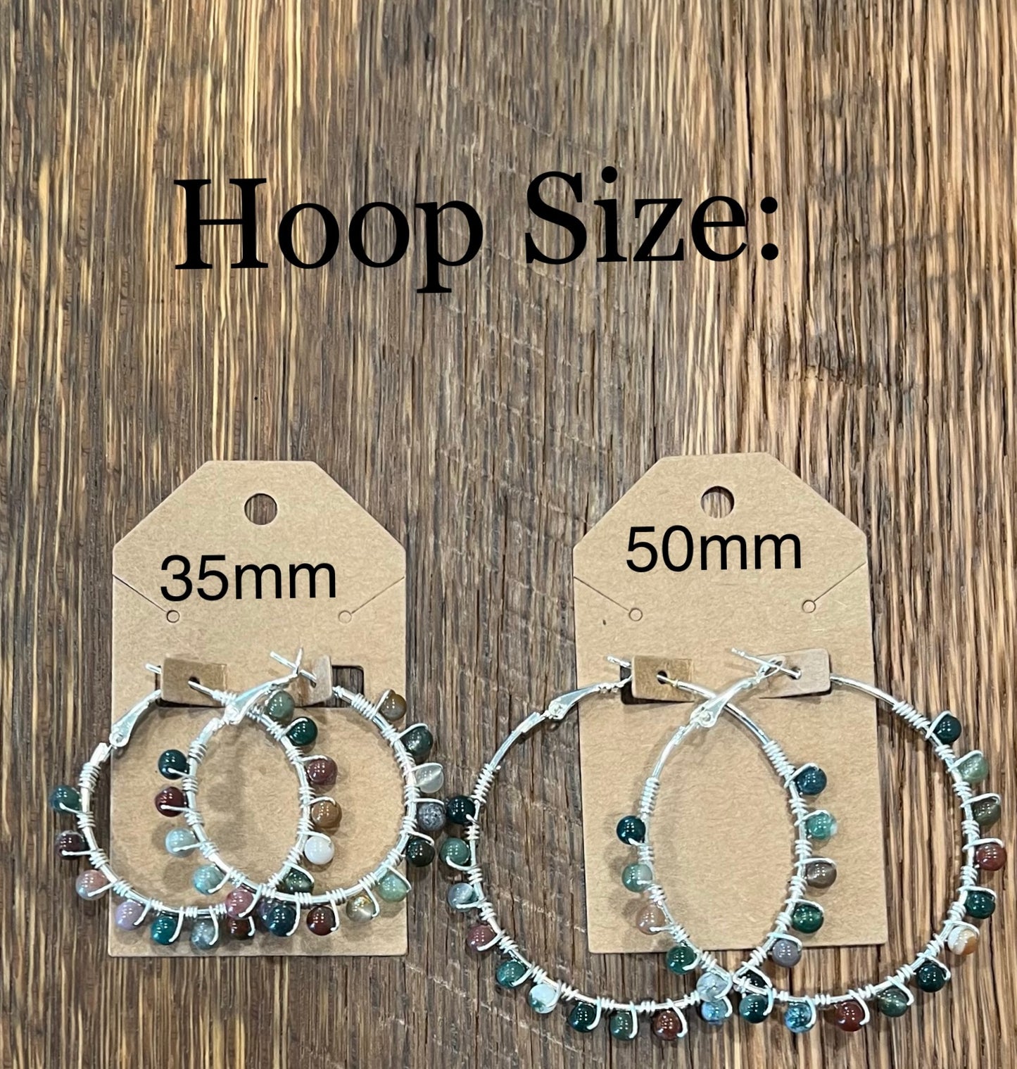 Wire Wrapped Gemstone Hoops