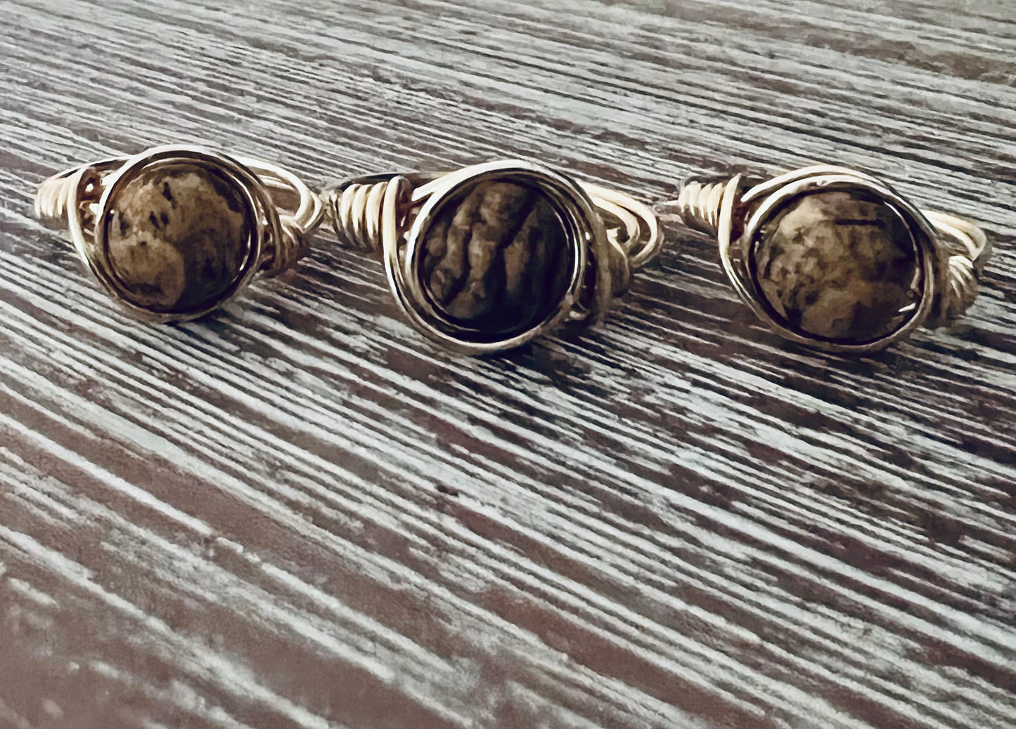 Picture Jasper Wire Wrapped Ring