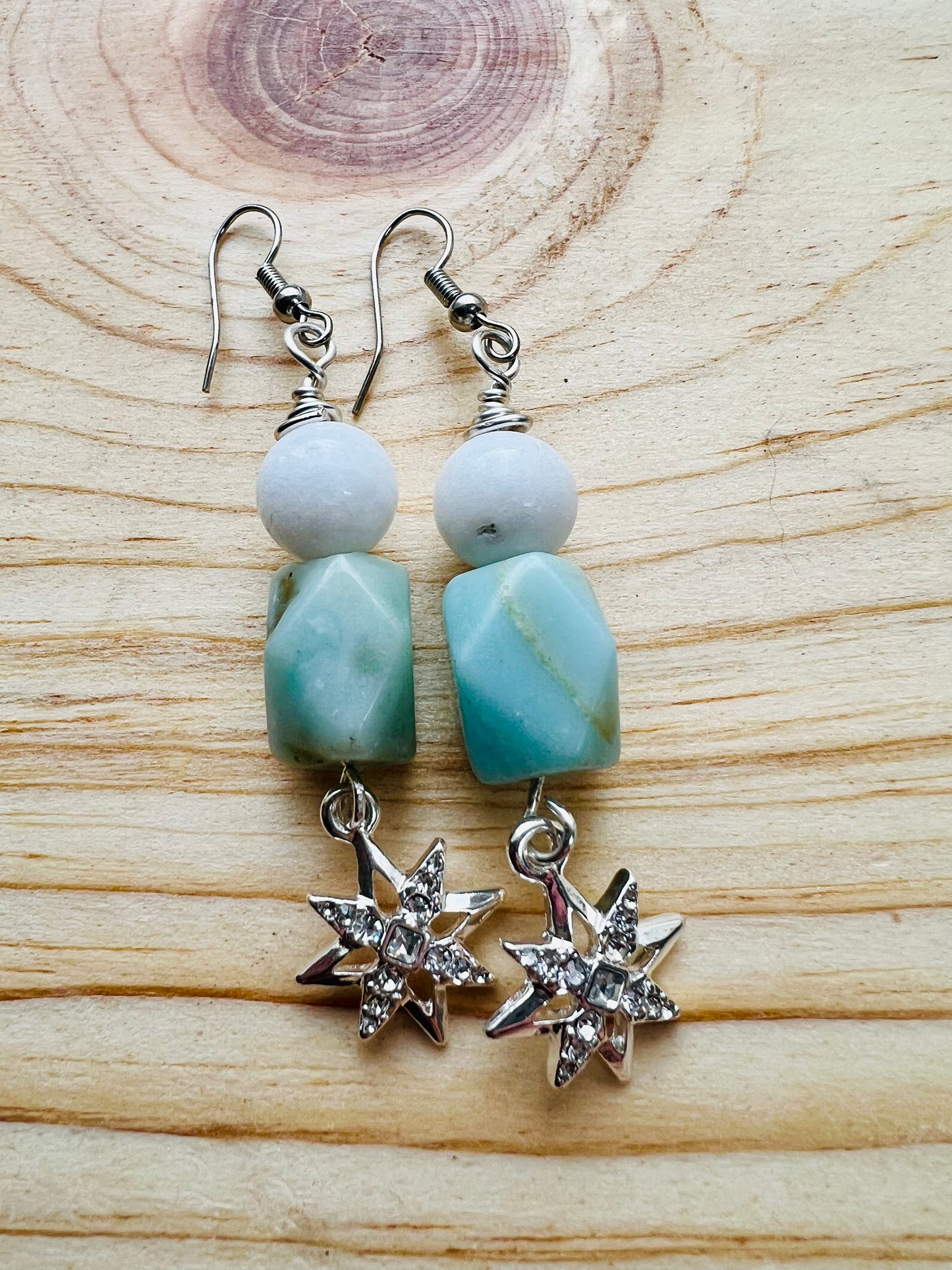 Amazonite Star Earrings