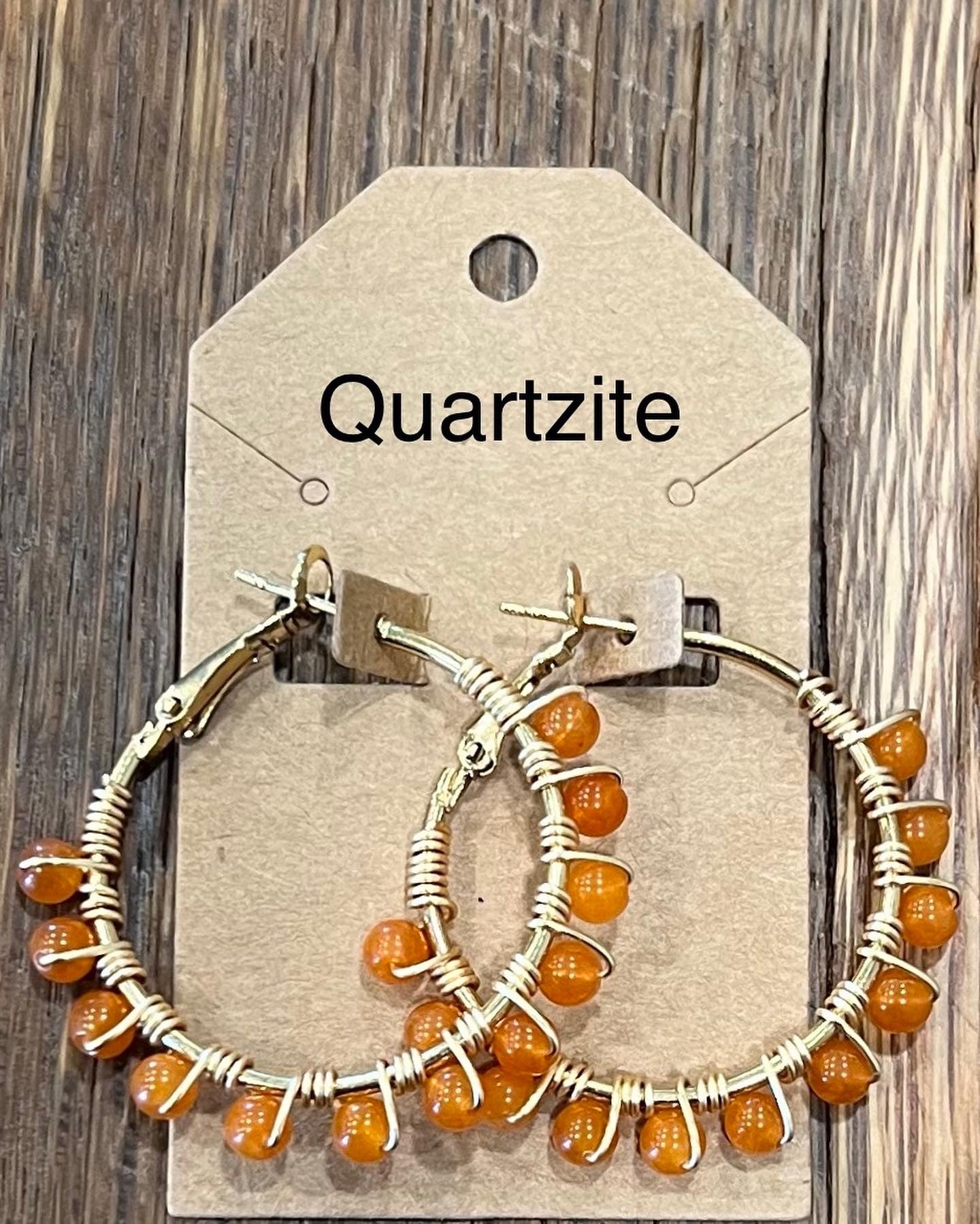 Wire Wrapped Gemstone Hoops