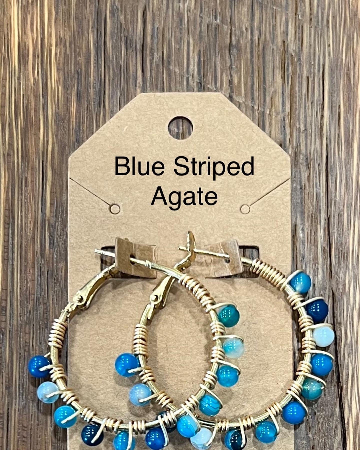 Wire Wrapped Gemstone Hoops